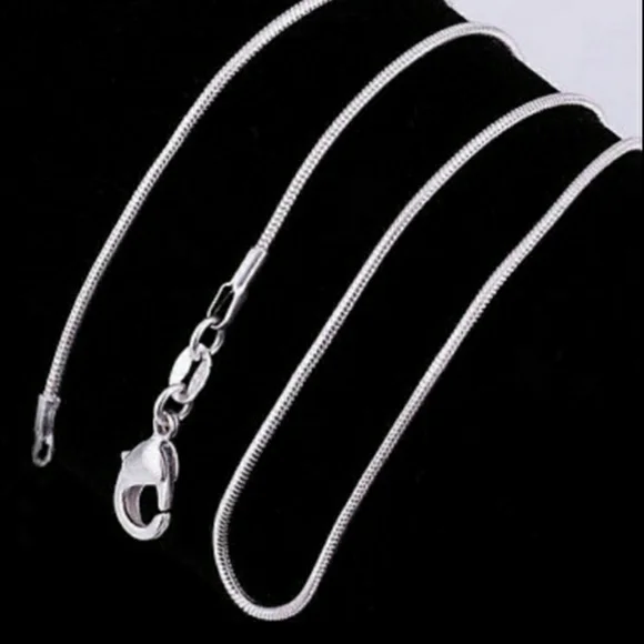 18" Snake S925 STAMPED Silver Chain - 1MM - Picture 5 of 5